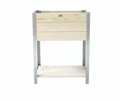 Castorama Carré Potager Bois Et Zinc Galva 36 X 36 X H.72 Cm