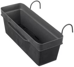 Castorama Jardinière à Réserve D'eau Plastique Deroma Like Anthracite 49 X 28 X H.17 Cm
