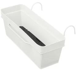 Castorama Jardinière à Réserve D'eau Plastique Deroma Like Blanc 49 X 28 X H.17 Cm