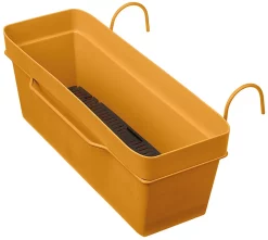Castorama Jardinière à Réserve D'eau Plastique Deroma Like Curry 49 X 28 X H.17 Cm