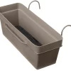 Castorama Jardinière à Réserve D'eau Plastique Deroma Like Taupe 49 X 28 X H.17 Cm