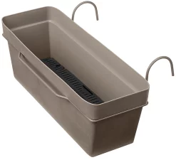 Castorama Jardinière à Réserve D'eau Plastique Deroma Like Taupe 49 X 28 X H.17 Cm