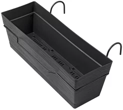 Castorama Jardinière à Réserve D'eau + Support Deroma Save R Anthracite 49 X 29 X H.17.3cm