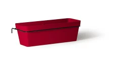 Castorama Jardinière Plastique Jardifer Cleo Rouge 50 X 19 X H.16 Cm + Support