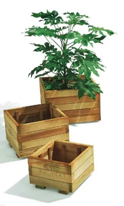 Castorama Lot De 3 Bacs Carrés Bois